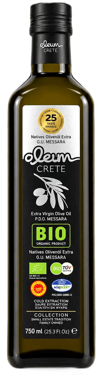 The Oleum Crete BIO 750 ml bottle, organic, PDO Messara.