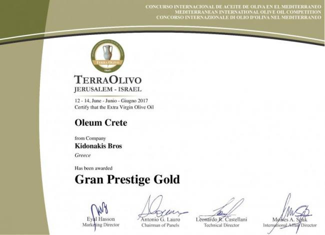Grand Prestige Gold for our Oleum Crete